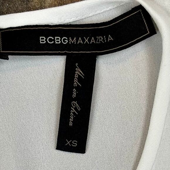 BCBG Maxazria Skipper White Tie Back Cold Shoulder Blouse XS - Picture 10 of 14